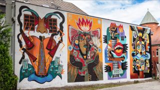 Vorschaubild_Mural an der Lutherkirche Horde_Katja Bot JuMu Monster Giza One Ursula Meyer